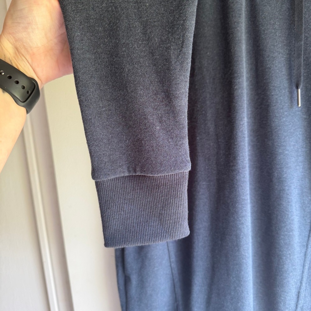 prAna Women Charcoal Heather Hemp Blend Lace Up Long Sleeve Tunic Dress XS NEW - Picture 4 of 10